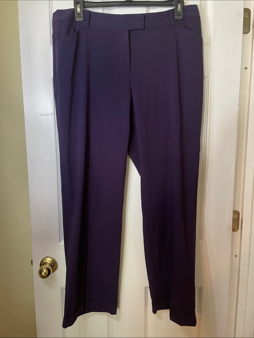Liz Claiborne Women’s Straight-Leg Cuffed Pants - Plum